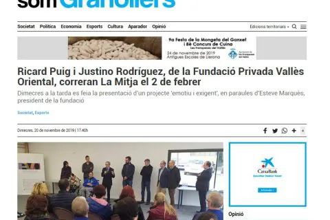 SOM Granollers: Ricard Puig i Justino Rodríguez, de la Fundació Privada Vallès Oriental, correran La Mitja el 2 de febrer