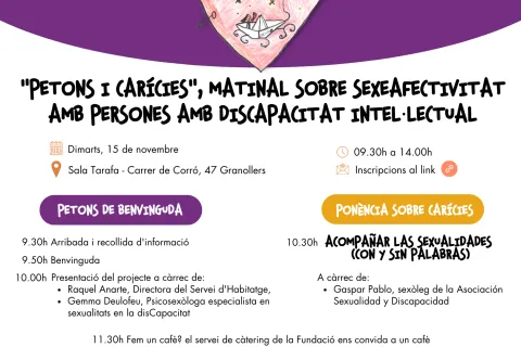 Reserva la fecha: Ven a “Petons i Carícies”, matinal sobre sexeofectividad con personas con disCapacidad intelectual